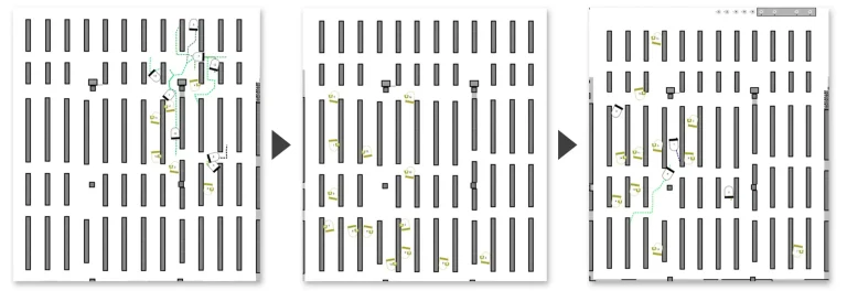 フォーカスピッキング時におけるラピュタPA-AMR遷移の様子