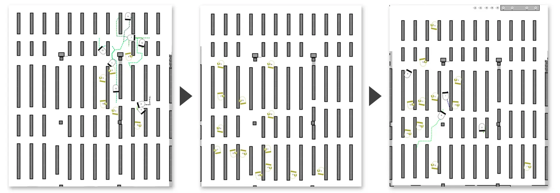 フォーカスピッキング時におけるラピュタPA-AMR遷移の様子
