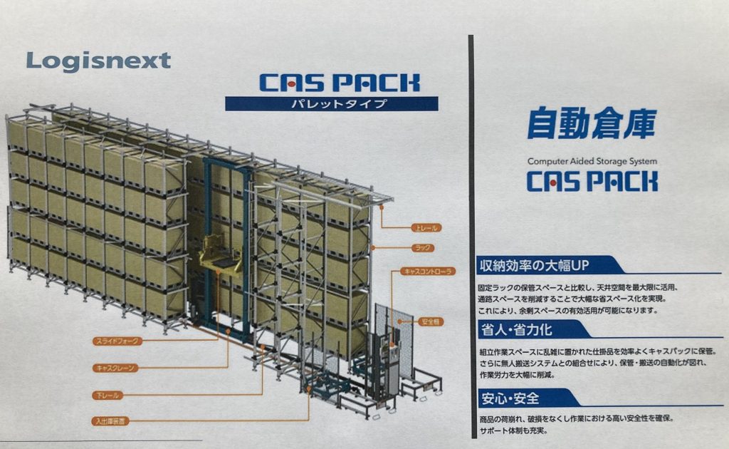 省力化投資補助金（中小企業省力化投資補助事業）のカタログ型に登録されている製品の例。 三菱ロジスネクストのCASRACK